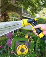 Load image into Gallery viewer, Garden Hose with Reel 50ft Expandable Water Hose with 8 Pattern Nozzle, Fits 1/2" & 3/4" Threaded Faucets,Lightweight & Flexible for Garden,Car Wash,Pet Bath,Patio Cleaning,Durable Anti-Leak Design