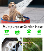 Load image into Gallery viewer, Garden Hose with Reel 50ft Expandable Water Hose with 8 Pattern Nozzle, Fits 1/2" & 3/4" Threaded Faucets,Lightweight & Flexible for Garden,Car Wash,Pet Bath,Patio Cleaning,Durable Anti-Leak Design