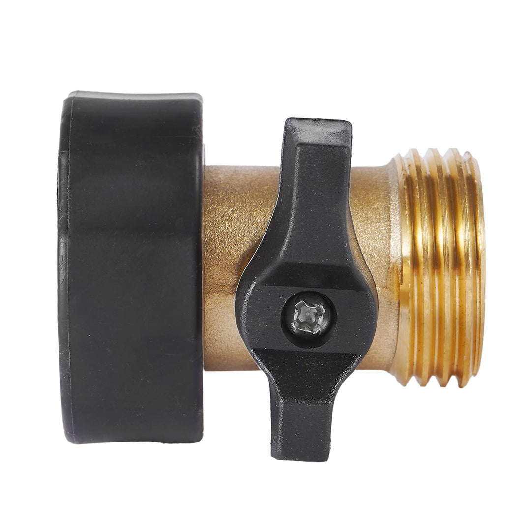 AuySier 2 Pack Garden Hose Shut Off Valve, Easy Grip Rubber Handle, 3/4" Heavy Duty Solid Brass Fittings Water Hose Shutoff Valve with 4 Pcs Hose Washers
