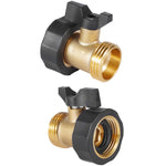 Load image into Gallery viewer, AuySier 2 Pack Garden Hose Shut Off Valve, Easy Grip Rubber Handle, 3/4&quot; Heavy Duty Solid Brass Fittings Water Hose Shutoff Valve with 4 Pcs Hose Washers
