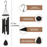 Load image into Gallery viewer, FSVGYY Wind-Chimes-Outdoor-Large-Decor, Deep Tone Soothing Melodic Tones Windchimes, Wind Chimes for Outside, Memorial Wind Chime Best Gift for Mom Women Grandma Neighbors（32&quot; Black）
