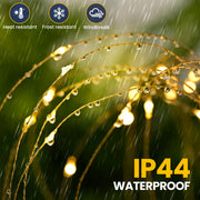 GIGALUMI Garden Decor Outdoor Lights 120LED 2Pack, Solar Garden Lights for Christmas Outside Fairy Firework Decorative,Solar Powered for Yard Pathway Flowerbed Planter Balcony Patio Decor (Warm White