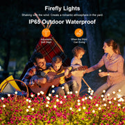 Solar Lights Outdoor(4 Pack, 32 LEDs), ASMAD Solar Garden Lights, Outdoor Decorations, Firefly Light for Patio Decor, Big Bulb, Unique Gifts for Women, Gifts for Grandma