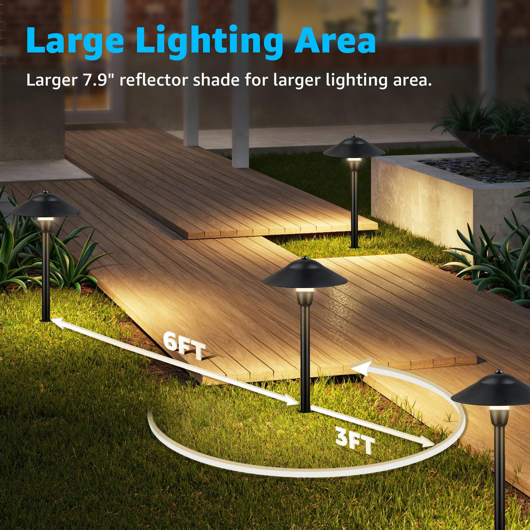 SUNVIE LED Low Voltage Landscape Lighting 12V Landscape Lighting Kit with Connectors, Low Voltage Pathway Lights with Spotlights Aluminum Pathway Lights Wired Waterproof for Patio Yard Garden, 12 Pack