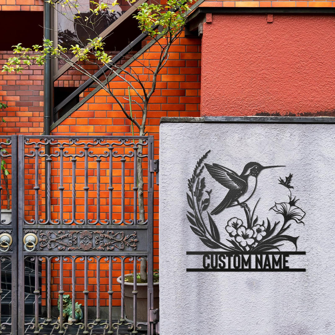 Personalized Metal Signs | Bird Metal Wall Art | Metal Name Sign Birds Welcome Plaque | Custom Garden Sign Yard Signs | Personalized Wedding Gifts | Housewarming Decor Indoor Outdoor