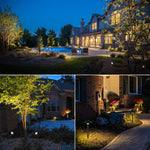 Load image into Gallery viewer, SUNVIE LED Low Voltage Landscape Lighting 12V Landscape Lighting Kit with Connectors, Low Voltage Pathway Lights with Spotlights Aluminum Pathway Lights Wired Waterproof for Patio Yard Garden, 12 Pack
