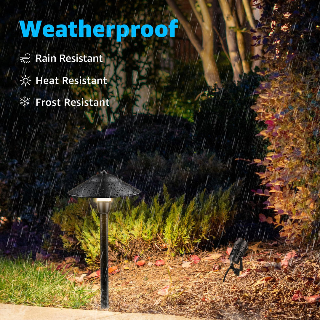 SUNVIE LED Low Voltage Landscape Lighting 12V Landscape Lighting Kit with Connectors, Low Voltage Pathway Lights with Spotlights Aluminum Pathway Lights Wired Waterproof for Patio Yard Garden, 12 Pack