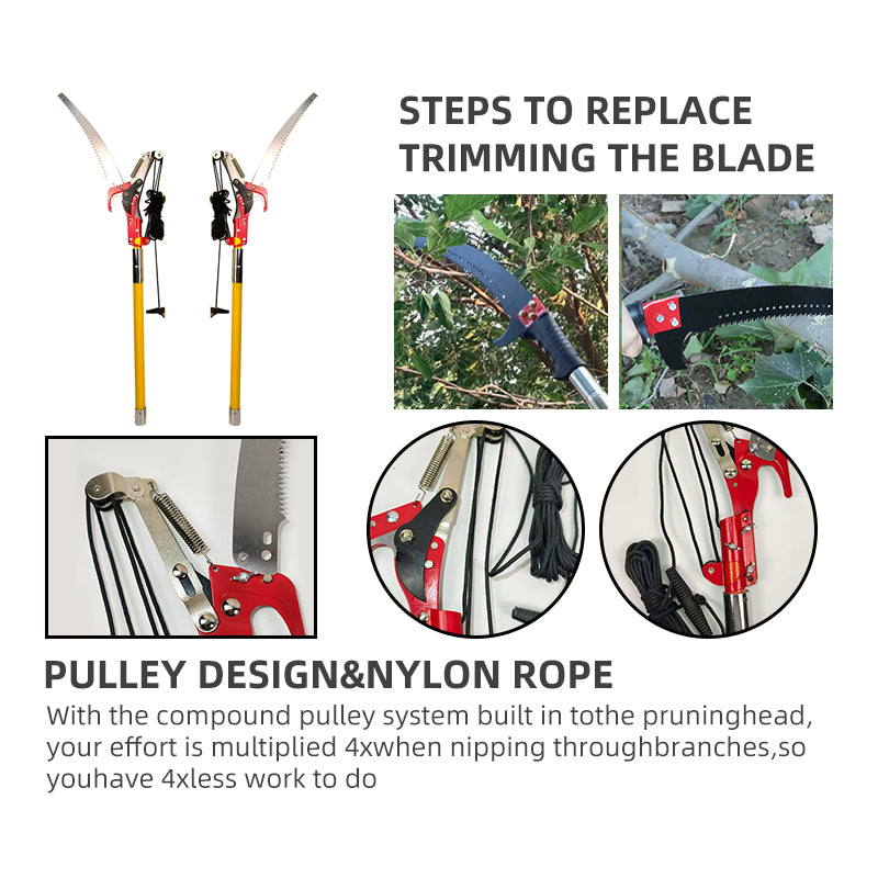 27ft Extended Garden Pole Saw Set – Insulated Handle Outdoor Saw for High Branch Cutting (Durable Upgraded Design)