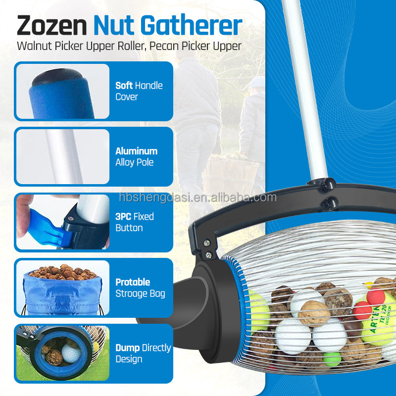 Adjustable Manual Fruit & Nut Picker – Lightweight Outdoor Garden Tool with Telescopic Handle