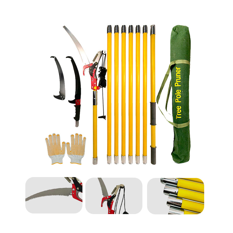 27ft Extended Garden Pole Saw Set – Insulated Handle Outdoor Saw for High Branch Cutting (Durable Upgraded Design)
