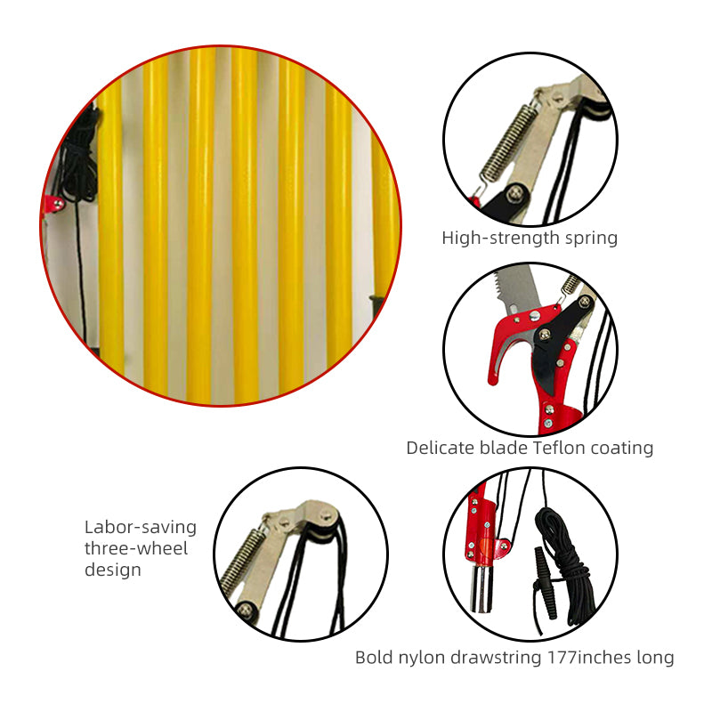 27ft Extended Garden Pole Saw Set – Insulated Handle Outdoor Saw for High Branch Cutting (Durable Upgraded Design)