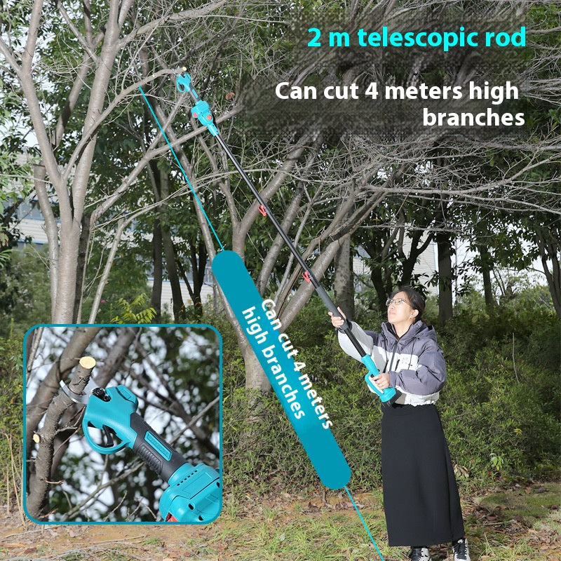 Electric Mini Chainsaw with Long Pole – Brushless Lithium Battery Pruning Saw for DIY Gardeners